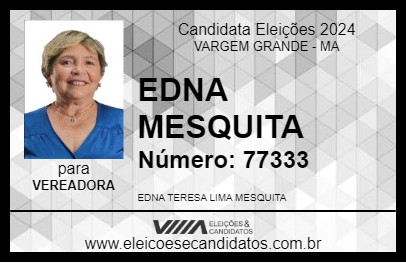 Candidato EDNA MESQUITA 2024 - VARGEM GRANDE - Eleições