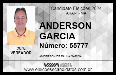 Candidato ANDERSON GARCIA 2024 - ARARI - Eleições