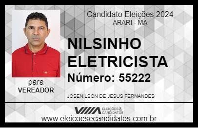 Candidato NILSINHO ELETRICISTA 2024 - ARARI - Eleições