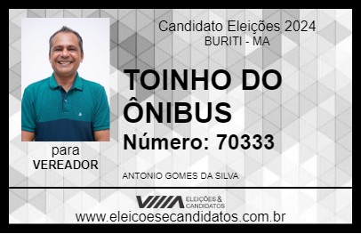 Candidato TOIN DO ÔNIBUS 2024 - BURITI - Eleições