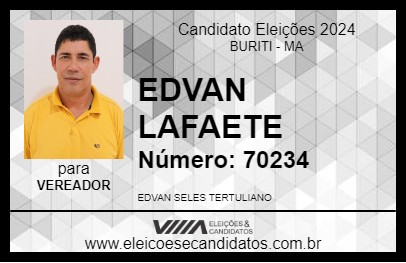 Candidato EDVAN LAFAETE 2024 - BURITI - Eleições