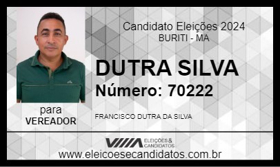 Candidato DUTRA SILVA 2024 - BURITI - Eleições