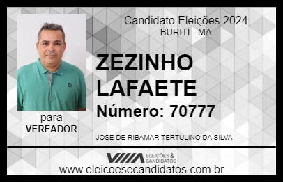 Candidato ZEZINHO LAFAETE 2024 - BURITI - Eleições