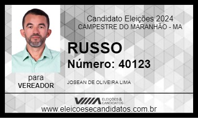 Candidato RUSSO 2024 - CAMPESTRE DO MARANHÃO - Eleições