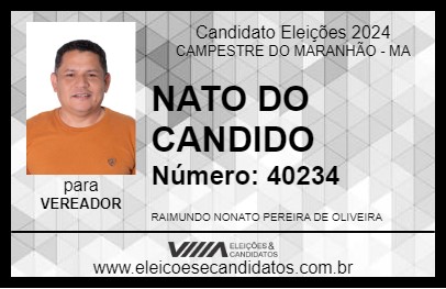 Candidato NATO DO CANDIDO 2024 - CAMPESTRE DO MARANHÃO - Eleições