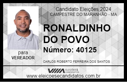 Candidato RONALDINHO DO POVO 2024 - CAMPESTRE DO MARANHÃO - Eleições