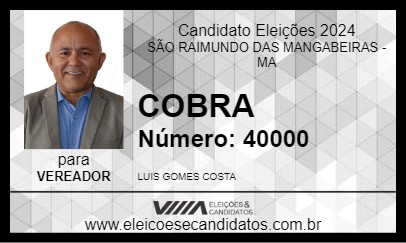 Candidato COBRA 2024 - SÃO RAIMUNDO DAS MANGABEIRAS - Eleições