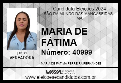 Candidato MARIA DE FÁTIMA 2024 - SÃO RAIMUNDO DAS MANGABEIRAS - Eleições