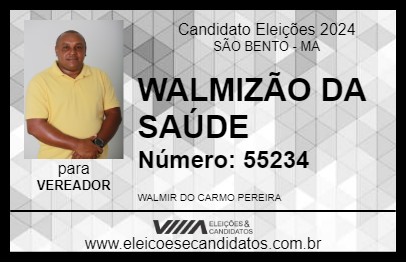 Candidato WALMIZÃO DA SAÚDE 2024 - SÃO BENTO - Eleições