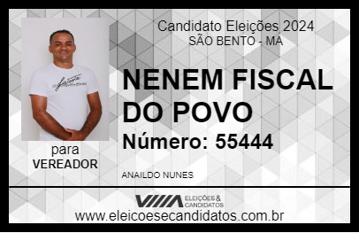 Candidato NENEM FISCAL DO POVO 2024 - SÃO BENTO - Eleições