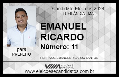 Candidato EMANUEL RICARDO 2024 - TUFILÂNDIA - Eleições