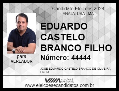 Candidato EDUARDO CASTELO BRANCO FILHO 2024 - ANAJATUBA - Eleições