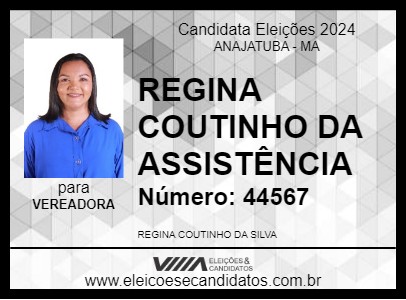 Candidato REGINA COUTINHO DA ASSISTÊNCIA 2024 - ANAJATUBA - Eleições