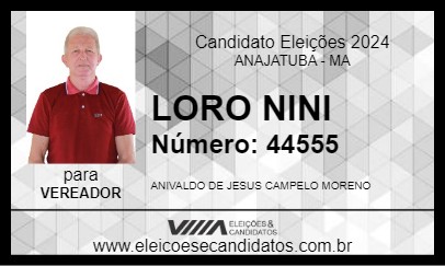 Candidato LORO NINI 2024 - ANAJATUBA - Eleições