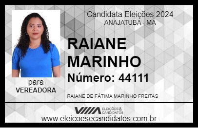 Candidato RAIANE MARINHO 2024 - ANAJATUBA - Eleições