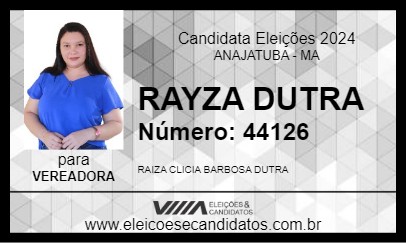 Candidato RAYZA DUTRA 2024 - ANAJATUBA - Eleições