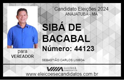 Candidato SIBÁ DE BACABAL 2024 - ANAJATUBA - Eleições