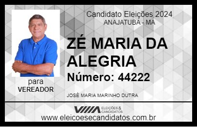 Candidato ZÉ MARIA DA ALEGRIA 2024 - ANAJATUBA - Eleições