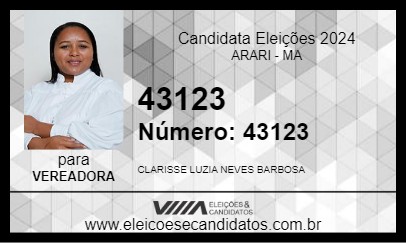 Candidato CLARISSE LUZIA 2024 - ARARI - Eleições