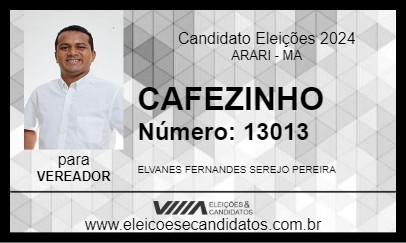 Candidato CAFEZINHO 2024 - ARARI - Eleições