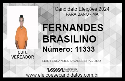 Candidato FERNANDES BRASILINO 2024 - PARAIBANO - Eleições