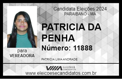 Candidato PATRICIA DA PENHA  2024 - PARAIBANO - Eleições