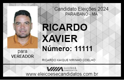 Candidato RICARDO XAVIER 2024 - PARAIBANO - Eleições