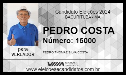 Candidato PEDRO COSTA 2024 - BACURITUBA - Eleições