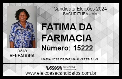 Candidato FATIMA DA FARMACIA 2024 - BACURITUBA - Eleições