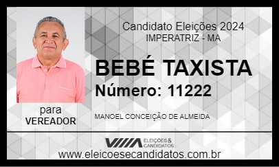 Candidato BEBÉ TAXISTA 2024 - IMPERATRIZ - Eleições