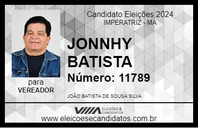 Candidato JHONNY BATISTA 2024 - IMPERATRIZ - Eleições