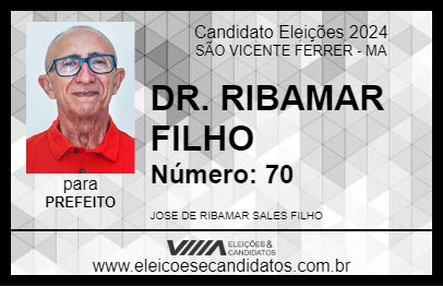 Candidato DR. RIBAMAR FILHO  2024 - SÃO VICENTE FERRER - Eleições