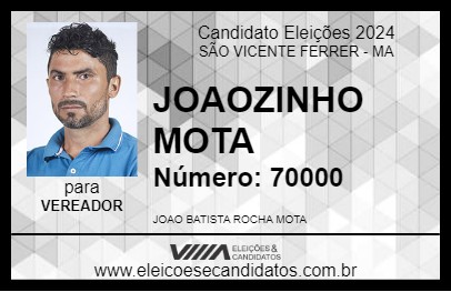 Candidato JOAOZINHO MOTA 2024 - SÃO VICENTE FERRER - Eleições