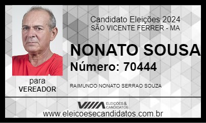 Candidato NONATO SOUSA 2024 - SÃO VICENTE FERRER - Eleições