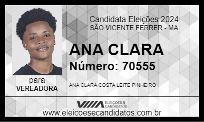 Candidato ANA CLARA 2024 - SÃO VICENTE FERRER - Eleições