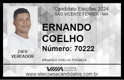 Candidato ERNANDO COELHO 2024 - SÃO VICENTE FERRER - Eleições