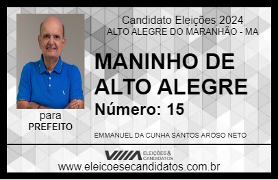 Candidato MANINHO DE ALTO ALEGRE 2024 - ALTO ALEGRE DO MARANHÃO - Eleições