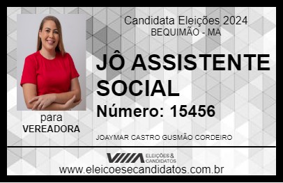 Candidato JÔ ASSISTENTE SOCIAL 2024 - BEQUIMÃO - Eleições