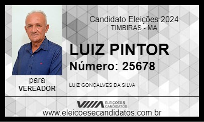 Candidato LUIZ PINTOR 2024 - TIMBIRAS - Eleições