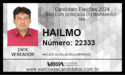 Candidato HAILMO 2024 - SÃO LUÍS GONZAGA DO MARANHÃO - Eleições