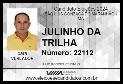 Candidato JULINHO DA TRILHA 2024 - SÃO LUÍS GONZAGA DO MARANHÃO - Eleições