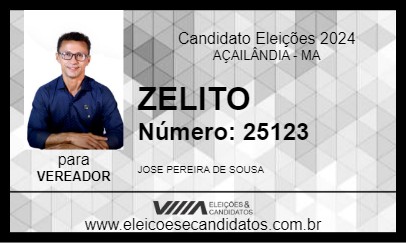 Candidato ZELITO 2024 - AÇAILÂNDIA - Eleições