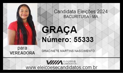 Candidato GRAÇA 2024 - BACURITUBA - Eleições