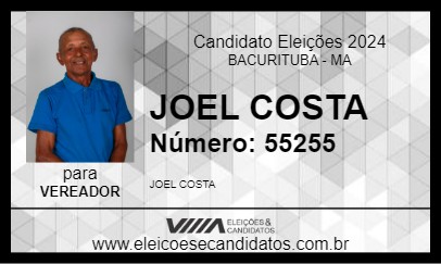 Candidato JOEL COSTA 2024 - BACURITUBA - Eleições