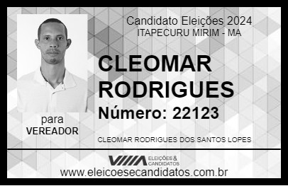 Candidato CLEOMAR  RODRIGUES 2024 - ITAPECURU MIRIM - Eleições