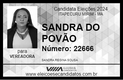 Candidato SANDRA DO POVÃO 2024 - ITAPECURU MIRIM - Eleições