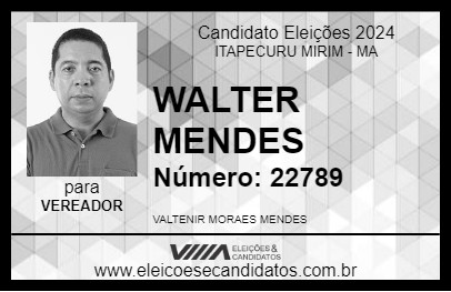 Candidato VALTER MENDES 2024 - ITAPECURU MIRIM - Eleições