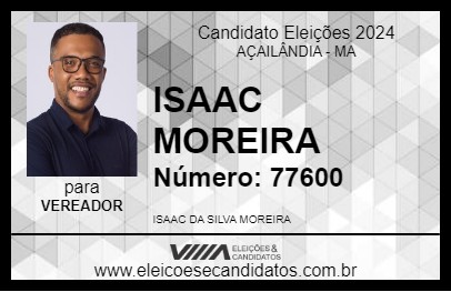 Candidato ISAAC MOREIRA 2024 - AÇAILÂNDIA - Eleições