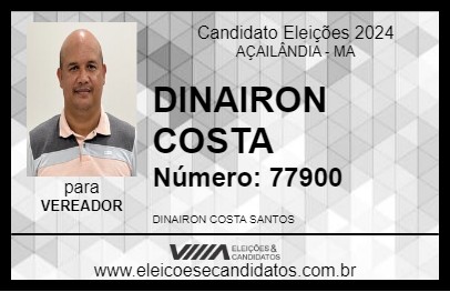 Candidato DINAIRON COSTA 2024 - AÇAILÂNDIA - Eleições