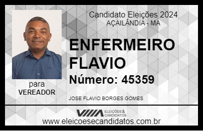 Candidato ENFERMEIRO FLAVIO 2024 - AÇAILÂNDIA - Eleições